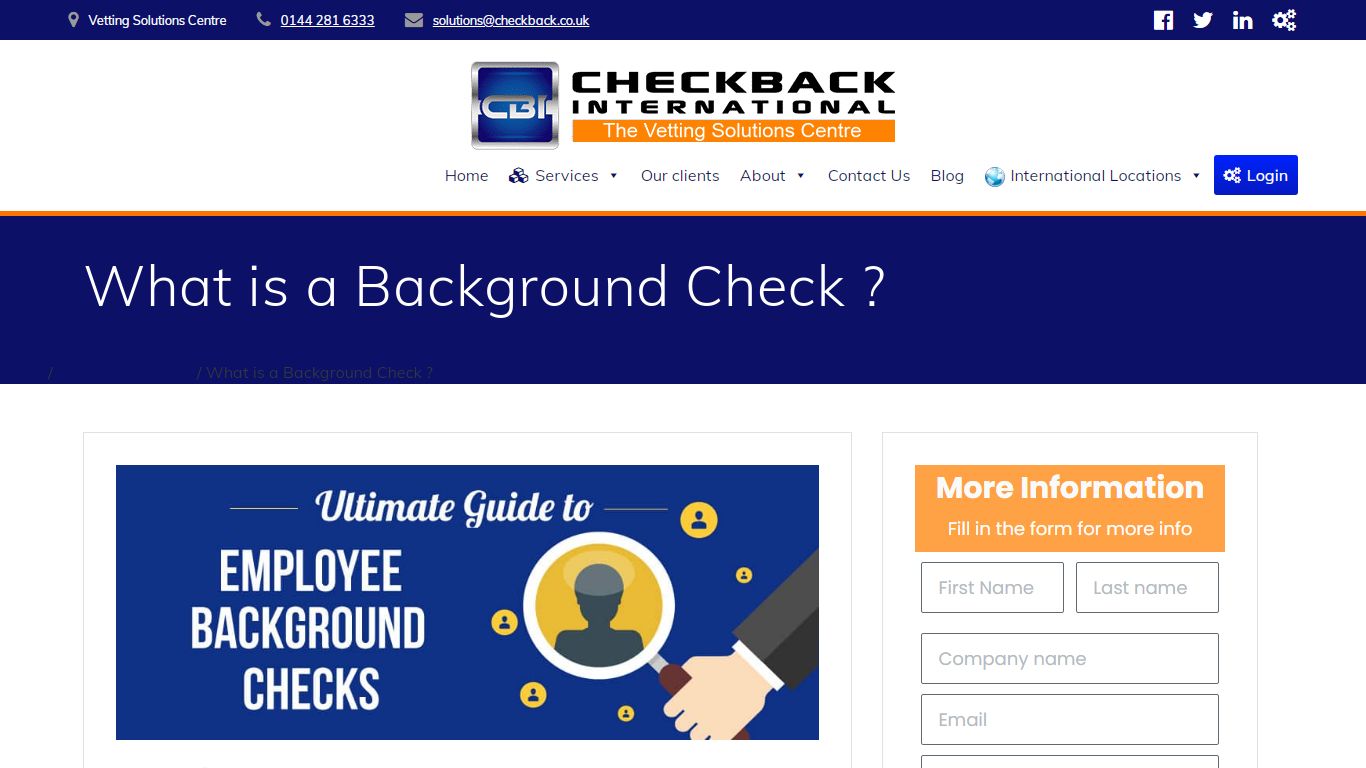 What is a Background Check - Checkback International